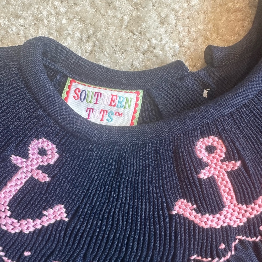Blue and Pink Embellished Pleated Sundress - Picture 2 of 3